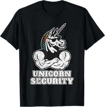 Unicorn Security I Unicorn Lover Muscular I Unicorn Security T-Shirt