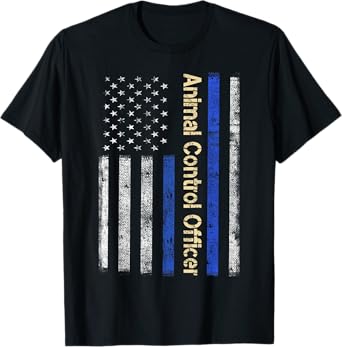 Vintage USA Animal Control Officer American Flag Patriotic T-Shirt