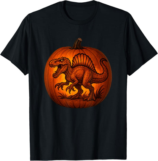 Spinosaurus Pumpkin Halloween - Dinosaur Jack-O'-Lantern T-Shirt
