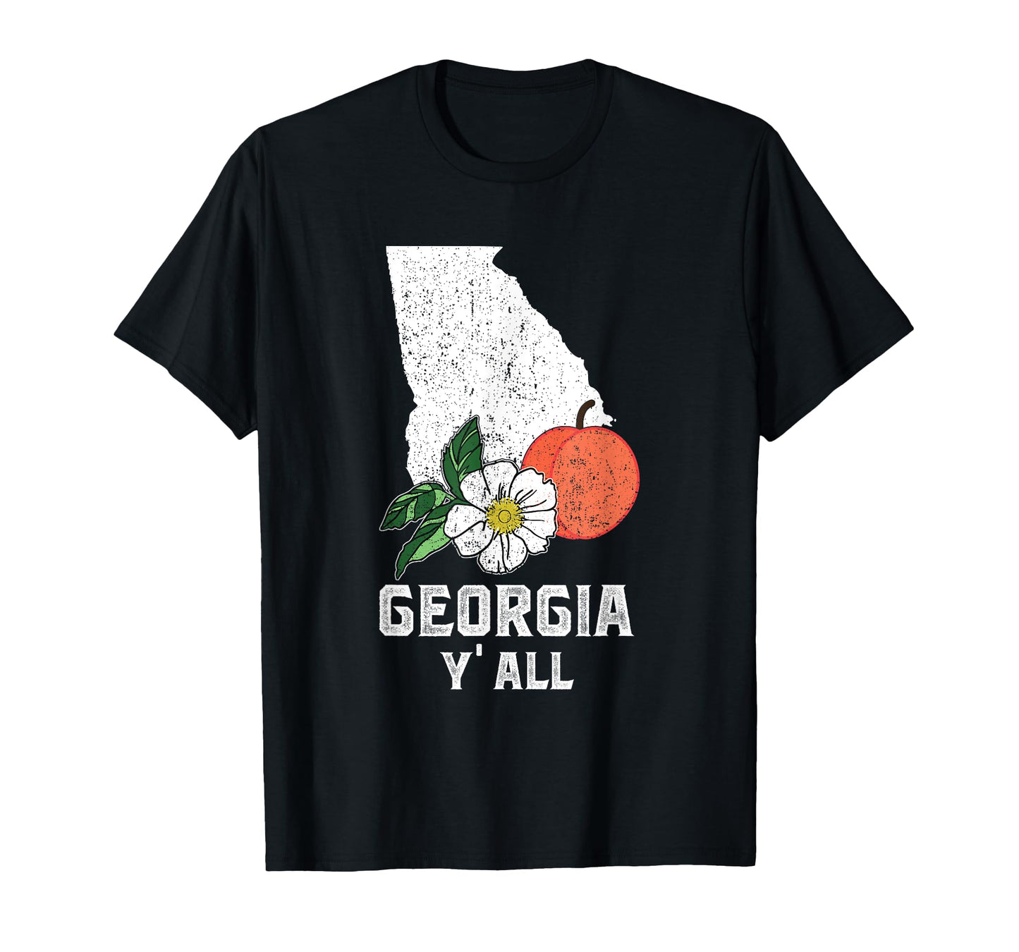 Georgia Y' All Peach State Cherokee Rose Vacation Souvenir T-Shirt
