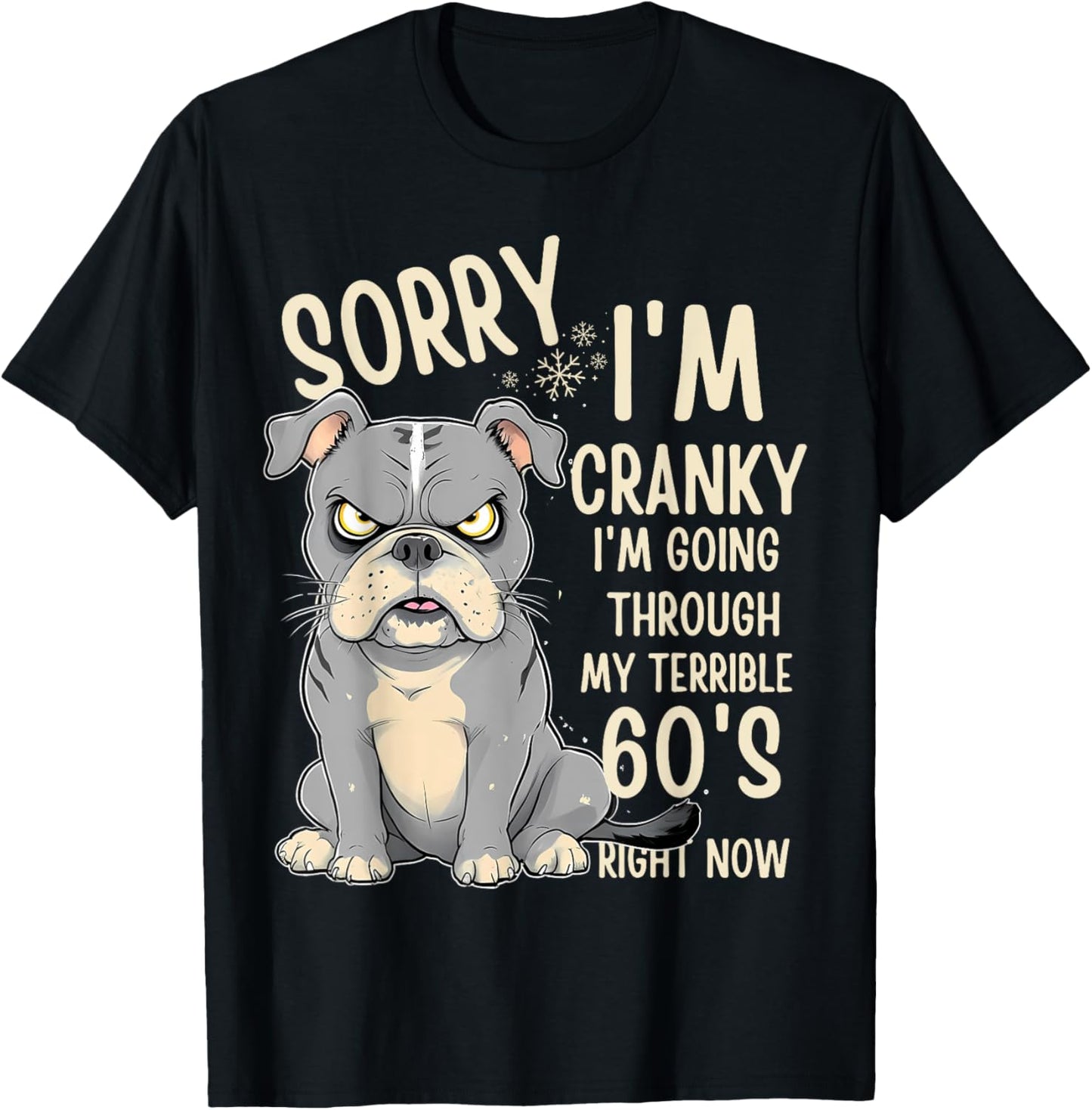 Fun Dog Sorry Im Cranky I'm Going Through My Terrible 60's T-Shirt