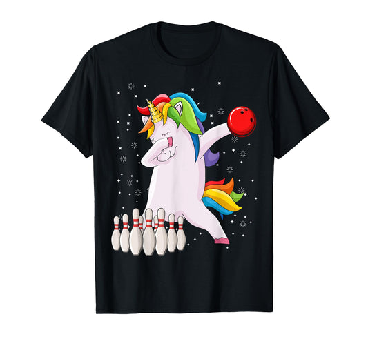 Dabbing Unicorn Bowling Ball Funny Bowling T-Shirt