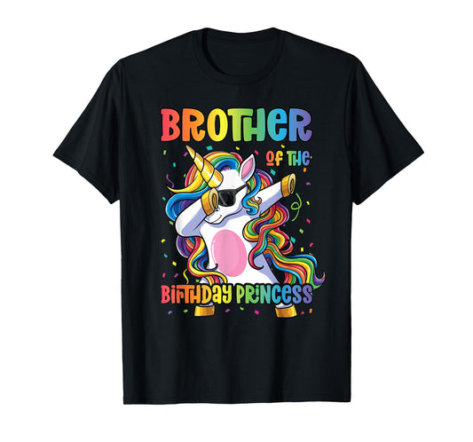 Brother of the Birthday Princess Shirt Girl Dabbing Unicorn T-Shirt