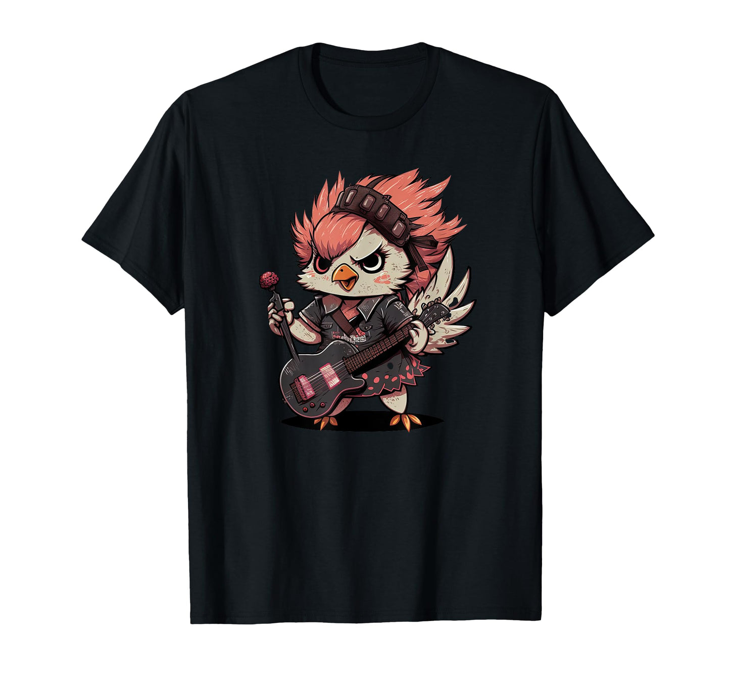 Chicken Cool Rock and roll Rocker Punk Guitar T-Shirt