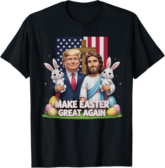 Funny Trump Make Easter Great Again Bunny Hunt Eggs Rabbit T-Shirt