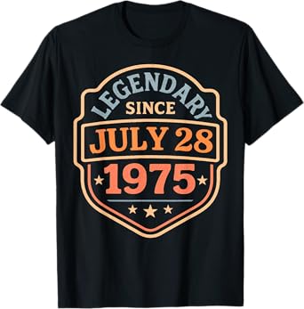 Legendary Since July 28 1975, Awesome Birthday Party Retro T-Shirt