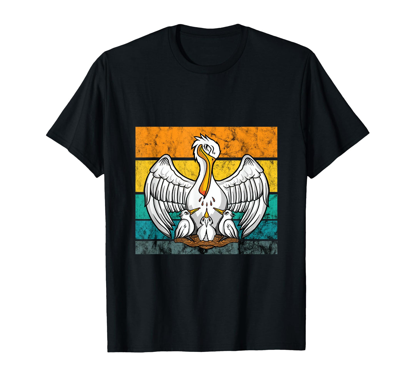 Pelican Bird Vintage Retro Pelican Chick Hatch Tropical Bird T-Shirt