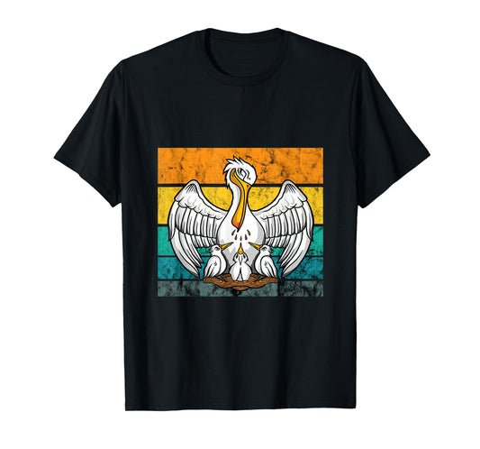 Pelican Bird Vintage Retro Pelican Chick Hatch Tropical Bird T-Shirt