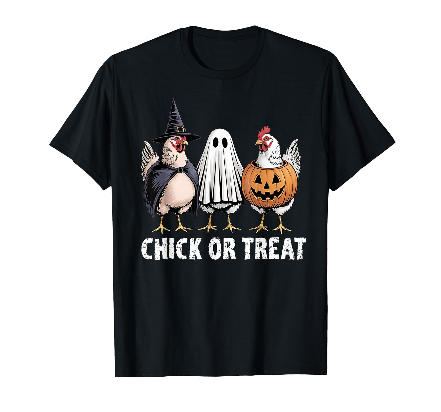 Funny Chick Or Treat Chickens Ghost Witchy Halloween T-Shirt