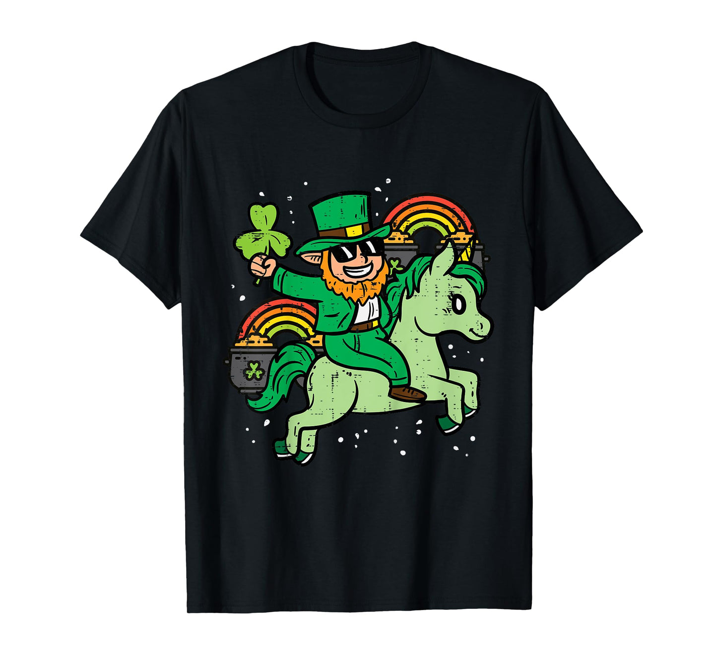 Kids Leprechaun Unicorn Rainbow Cute St Patricks Day Girls Kids T-Shirt