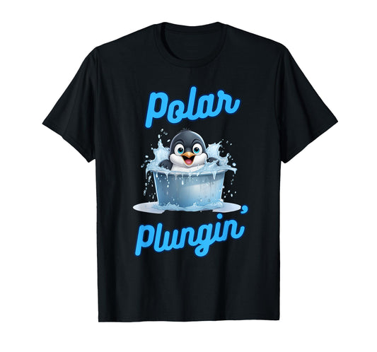 Polar Plungin Penguin Ice Bath Addict Cold Plunge T-Shirt