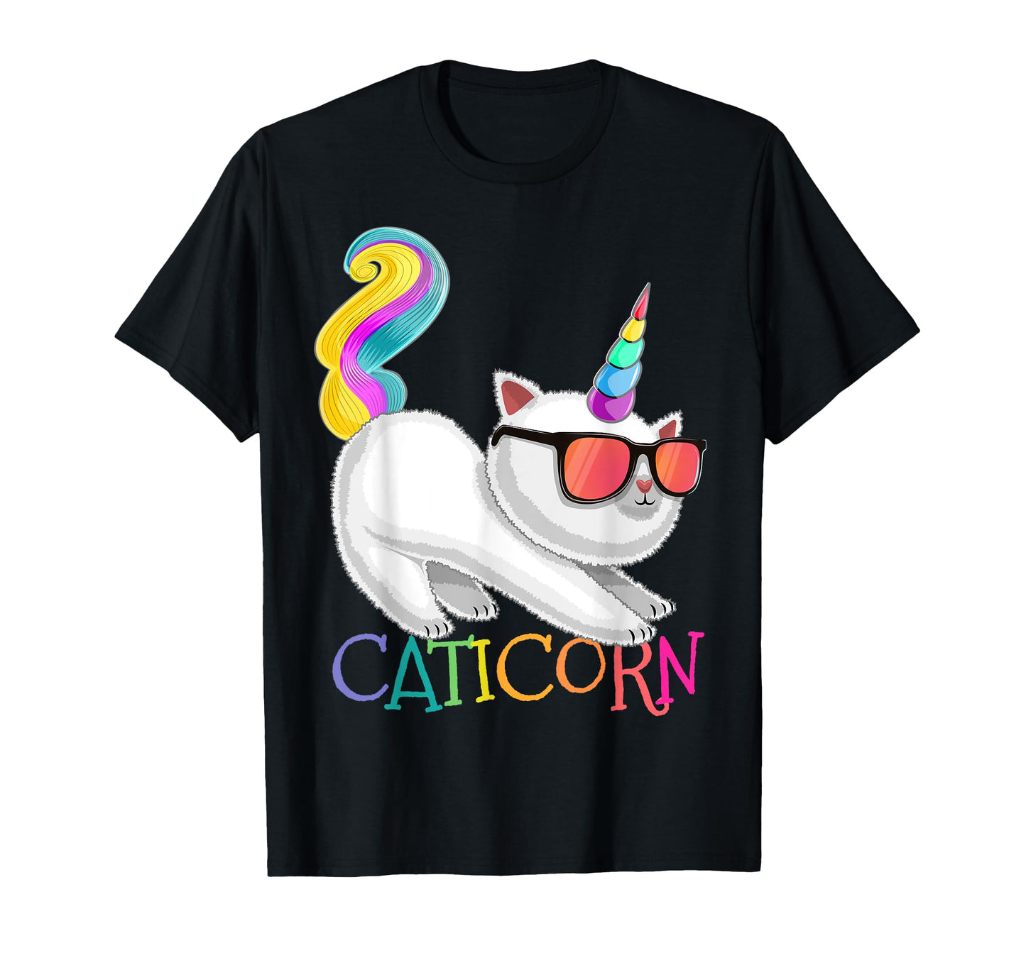 Caticorn Rainbow Unicorn Cat Shirt Girls Unicorn Cat Gift T-Shirt