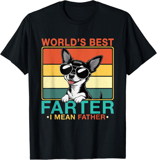 World's Best Farter I Mean Father Funny Dog Dad Father's Day T-Shirt