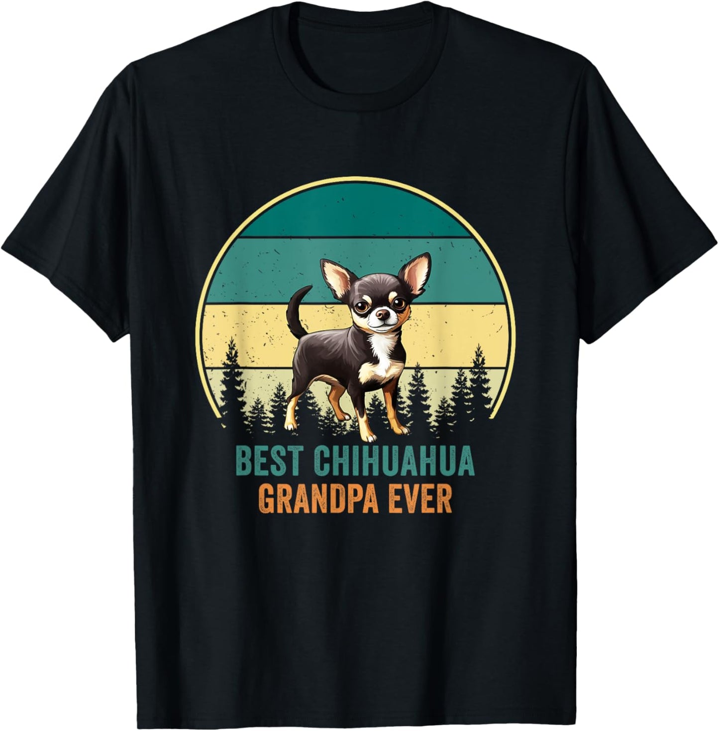 Best Chihuahua Grandpa Ever Retro Vintage Dog Father T-Shirt