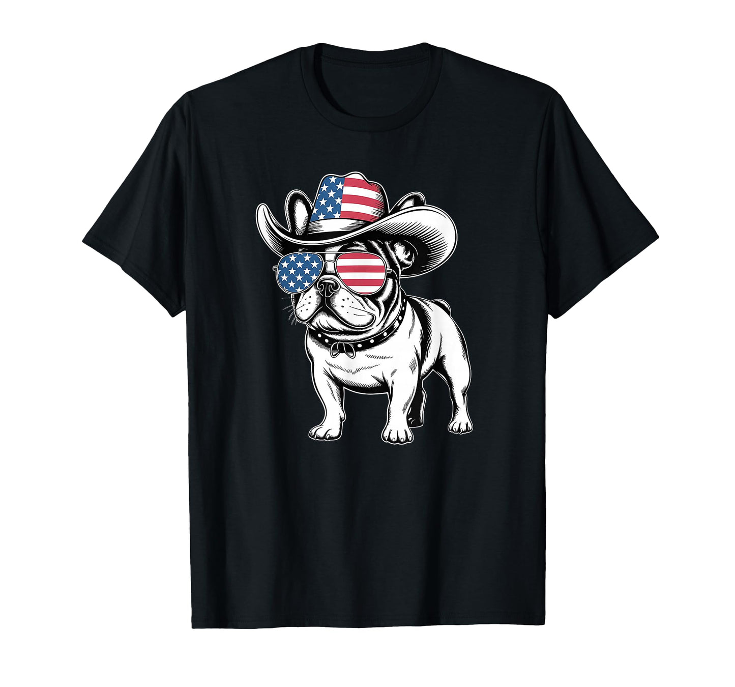 French Bulldog American Flag 4th of July Frenchie T-Shirt