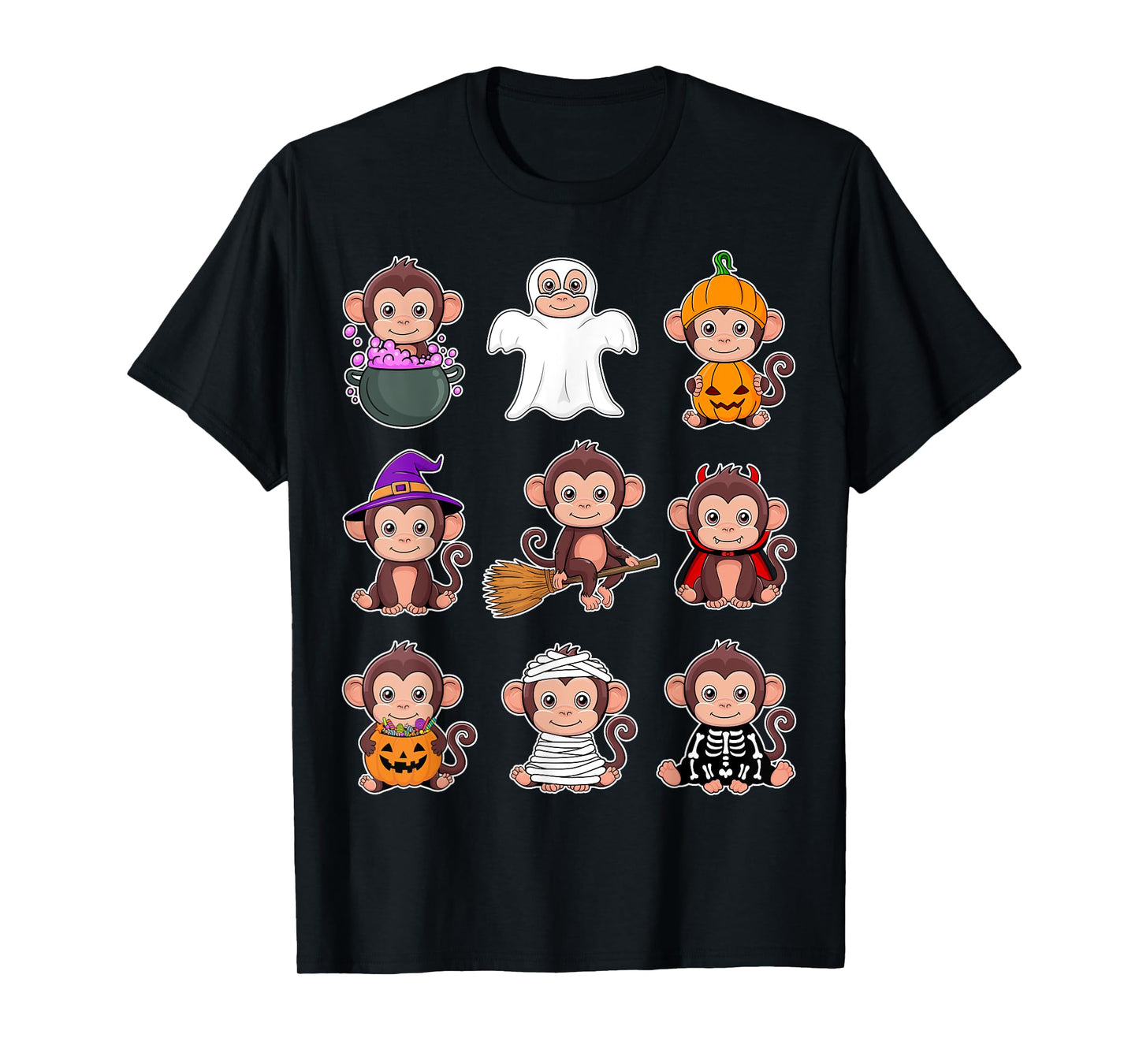 Monkey Halloween Costume Spooky Ghost Monkey Halloween T-Shirt