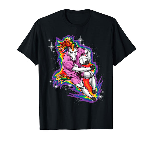 Rugby Unicorn - Rainbow Player - Rugby Team T-Shirt