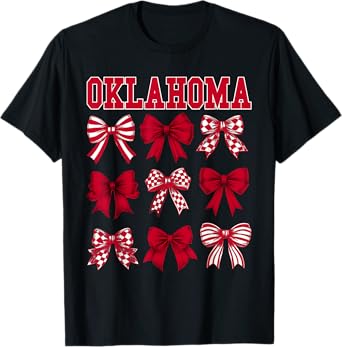 Oklahoma Women Toddler Girls Kids Bow for Oklahoma Lover T-Shirt