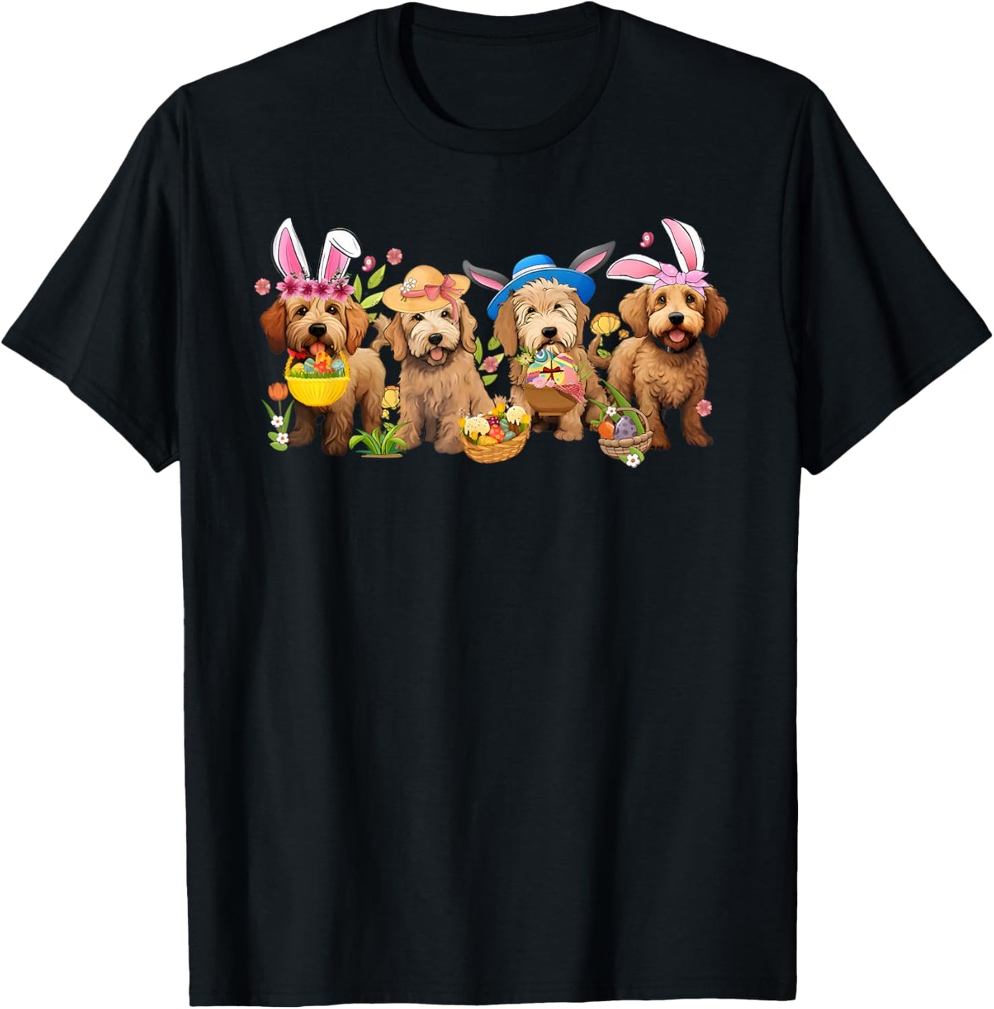 Easter Goldendoodle Bunnies Happy Easter Day Eggs Doodle Dog T-Shirt