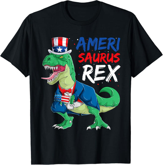 Toddler Boy Veterans Day Shirt Kids Amerisaurus Rex July 4th T-Shirt