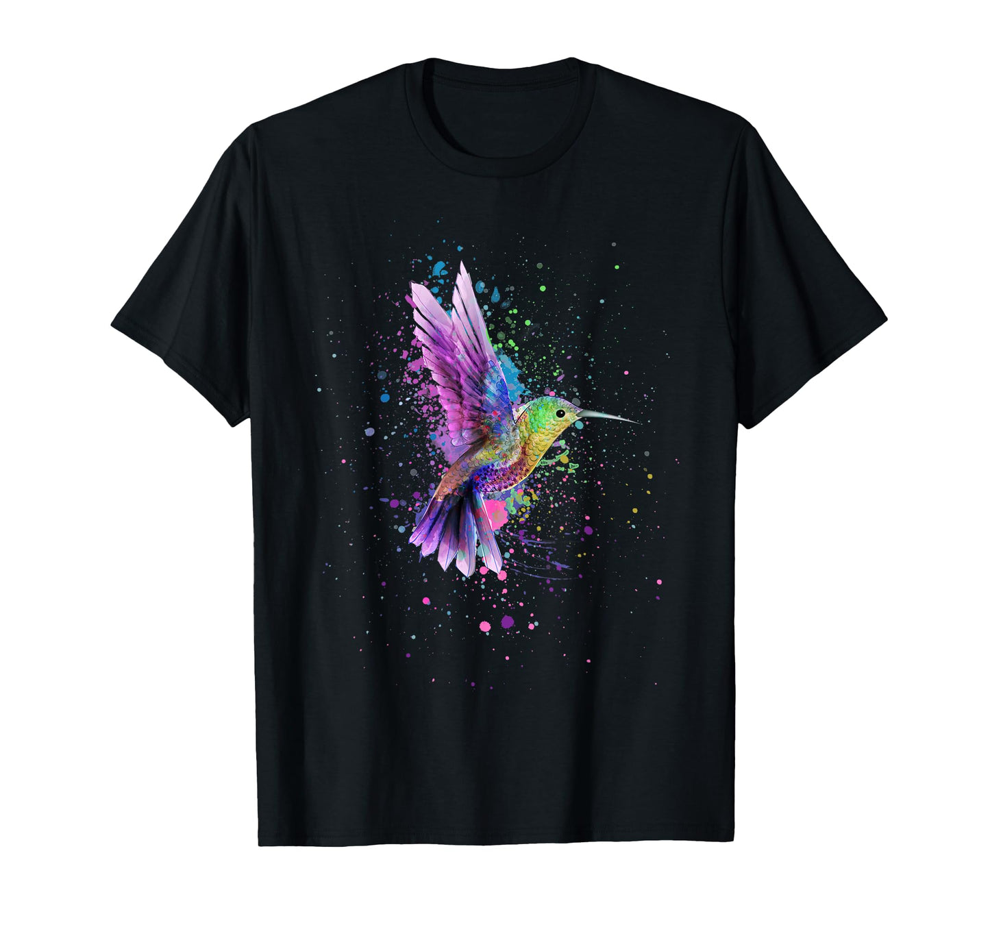Hummingbird Watercolor Art Design T-Shirt