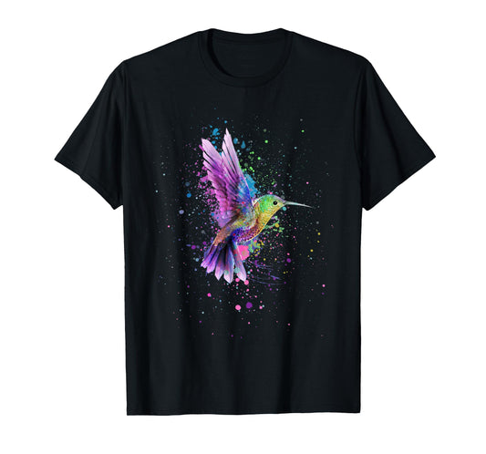 Hummingbird Watercolor Art Design T-Shirt