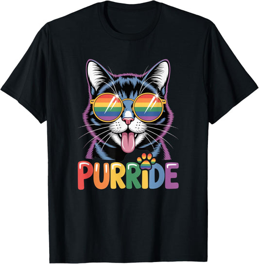 Gay Pride Ally Cat Funny LGBTQ Rainbow Purride Men Women Kid T-Shirt