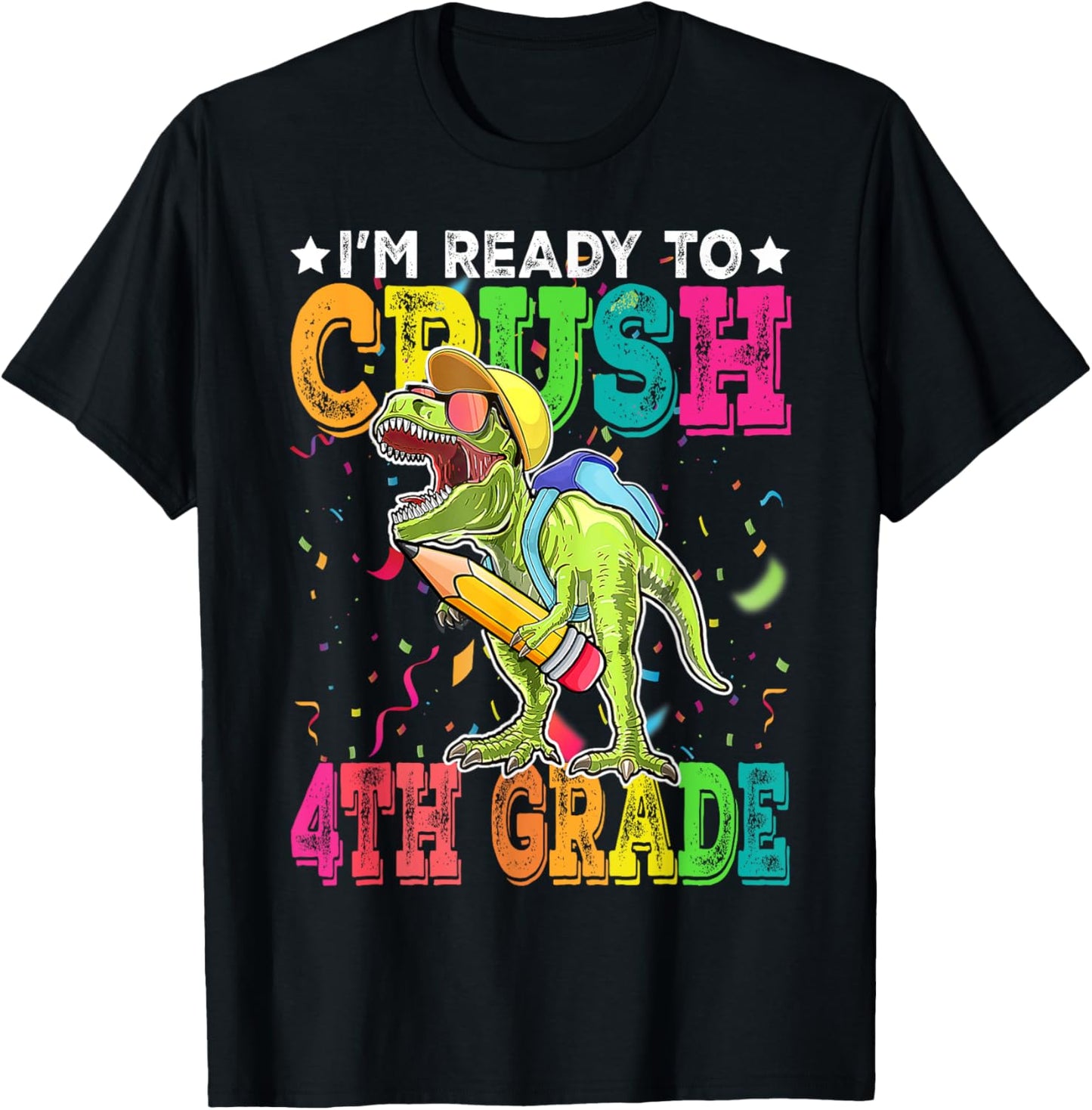 I'm Ready To Crush 4th Grade Back To School Dinosaur Boys T-Shirt