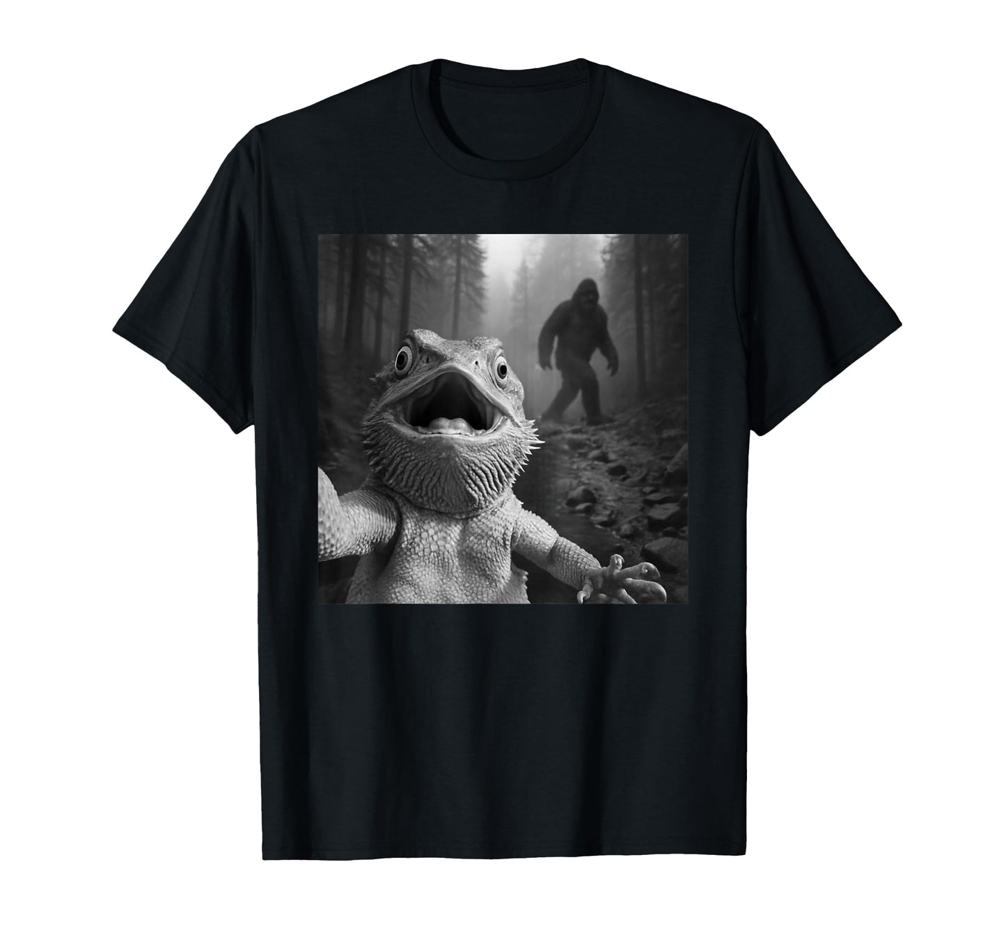 Funny Bearded Dragon Selfie Bigfoot Sasquatch T-Shirt