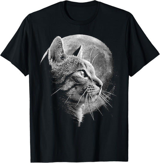 Cute Cat With Moon - Funny Cat T-Shirt