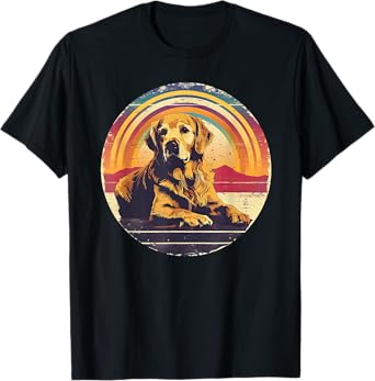 Vintage Golden Retriever Retro Sun Dog Lover T-Shirt