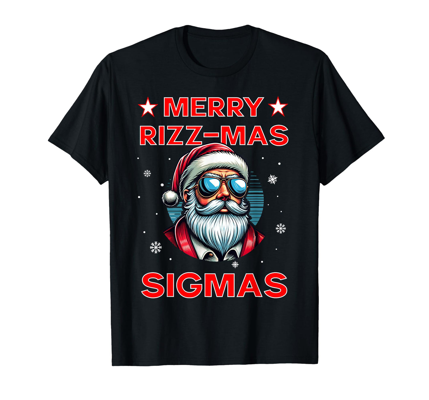 Merry Rizz Mas Sigmas Funny Middle School Alpha Christmas T-Shirt