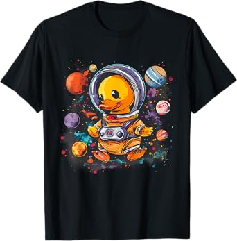 Rubber Duck Space Astronaut Planet Rubber Duck Lover Science T-Shirt