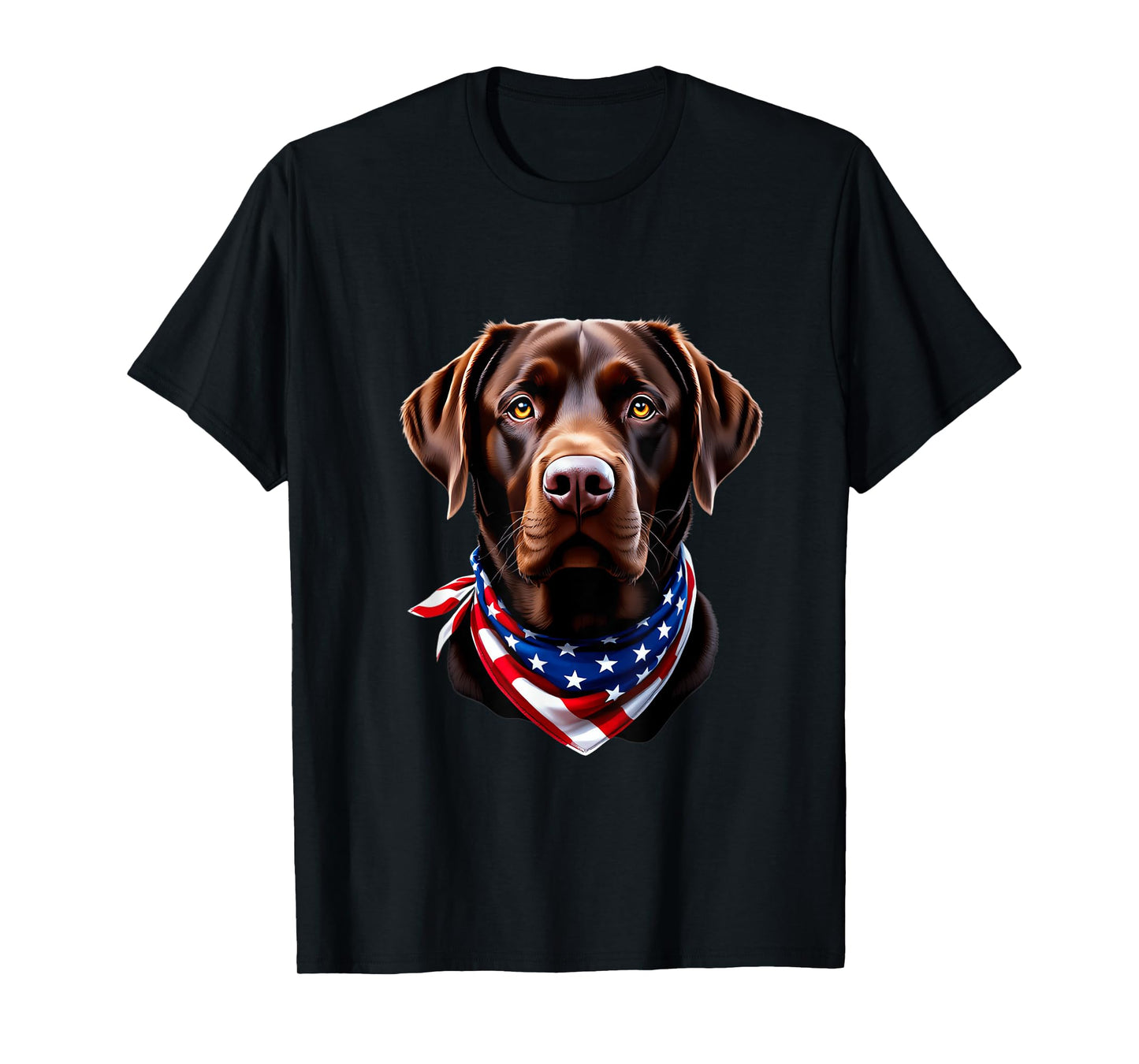 Chocolate Lab American Flag 4th Of July Chocolate Labrador T-Shirt
