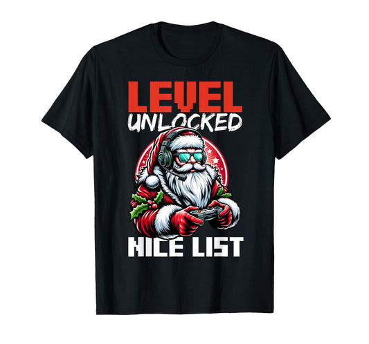 Christmas Gamer Boys Nice List Video Game Santa Xmas T-Shirt