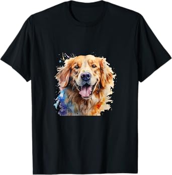 Watercolor Golden Retriever For Golden Retriever Dog Lovers T-Shirt