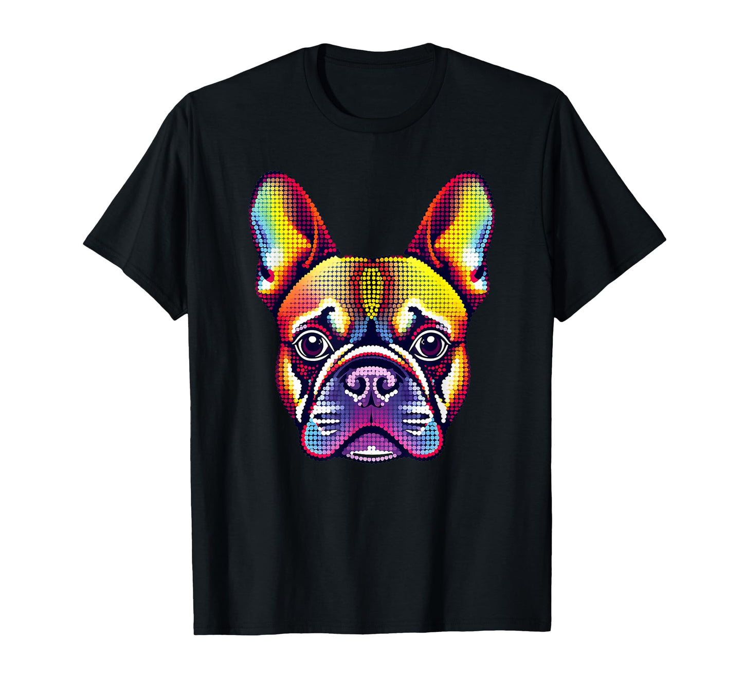 Colorful Dot Art French Bulldog Graphic for Teachers & Kids T-Shirt