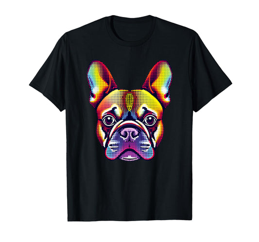 Colorful Dot Art French Bulldog Graphic for Teachers & Kids T-Shirt