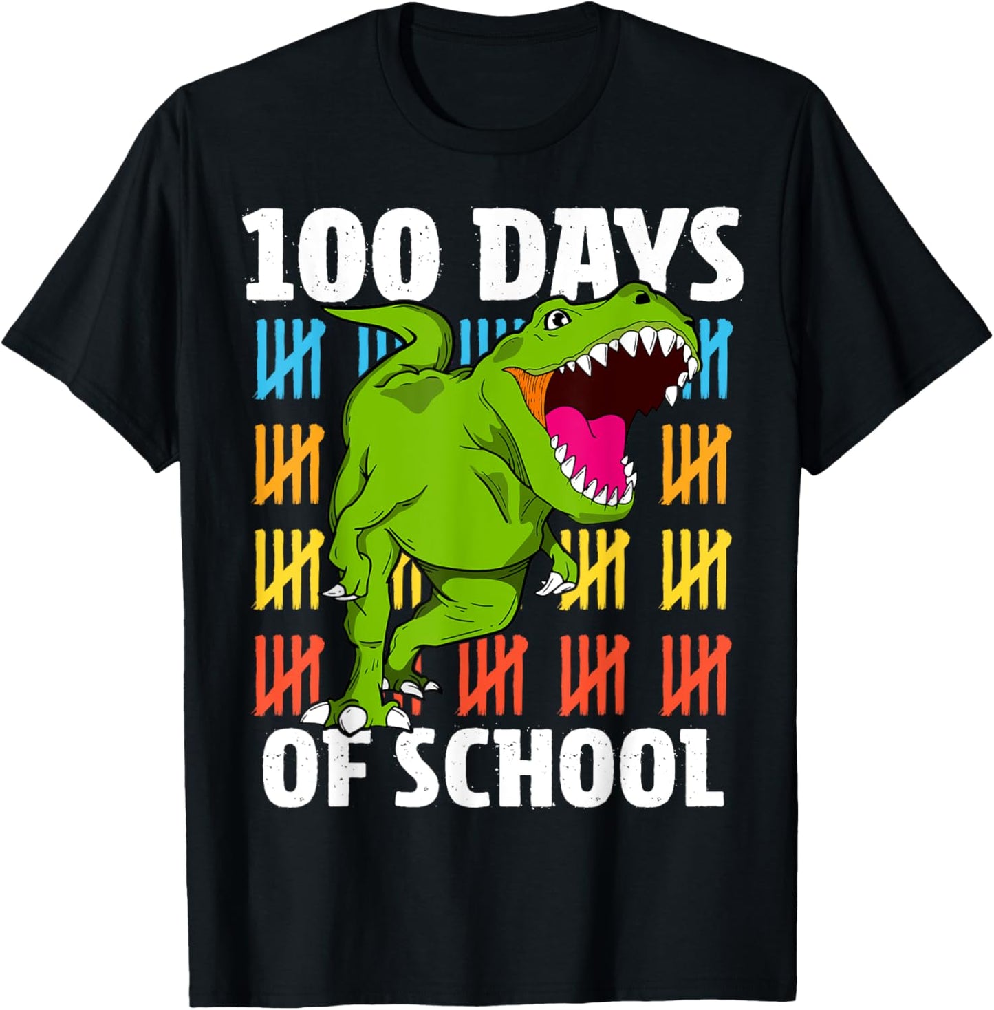 100 Days of School 100th Day Teacher Boys Kids Dinosaur Dino T-Shirt