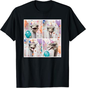 Birthday Celebration Ostrich T-Shirt