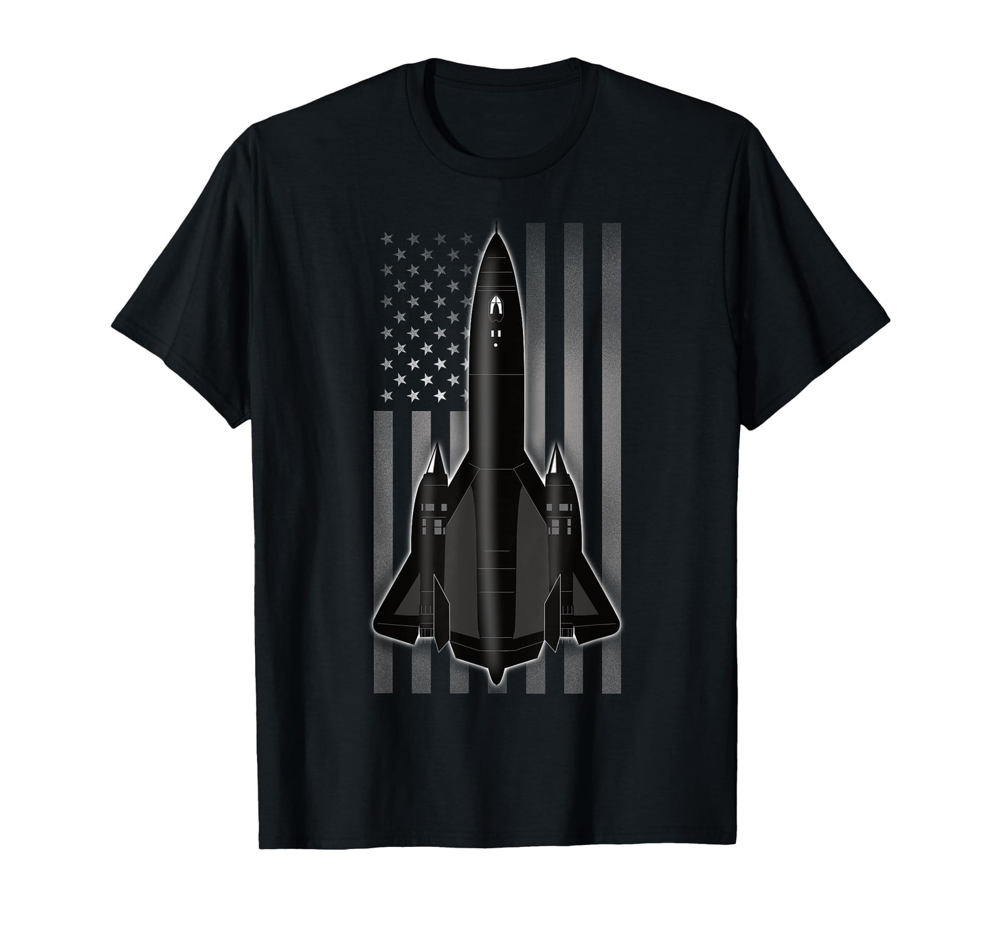 SR-71 Blackbird and American Flag T-Shirt