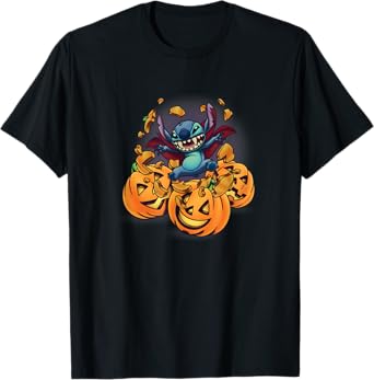 Disney Lilo & Stitch Halloween Cute Stitch Vampire Portrait T-Shirt
