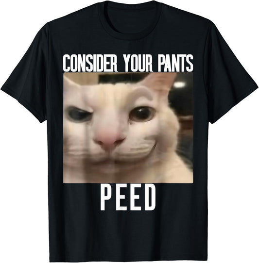 Consider Your Pants Peed Weird Cat Meme Funny Memes Brainrot T-Shirt