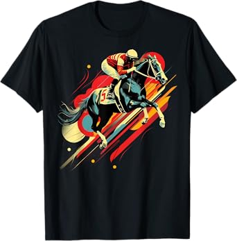 Aesthetic Jockey on Athletic Sports Horse Racing T-Shirt