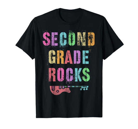 SECOND GRADE ROCKS Teacher Ready To Team 2nd Grader Rockstar T-Shirt