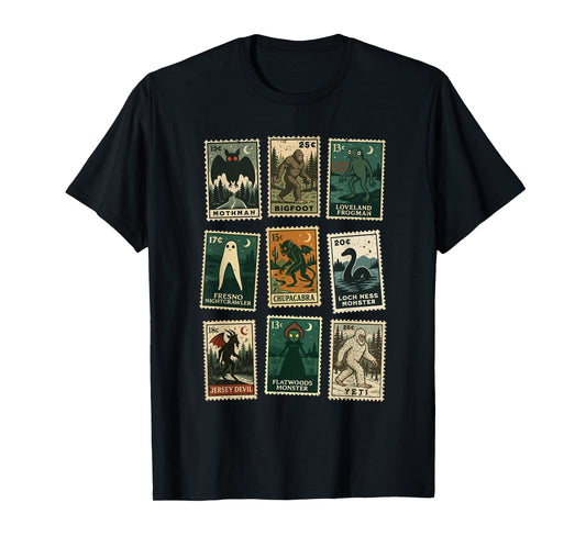 Cryptid Monster Stamps T-Shirt