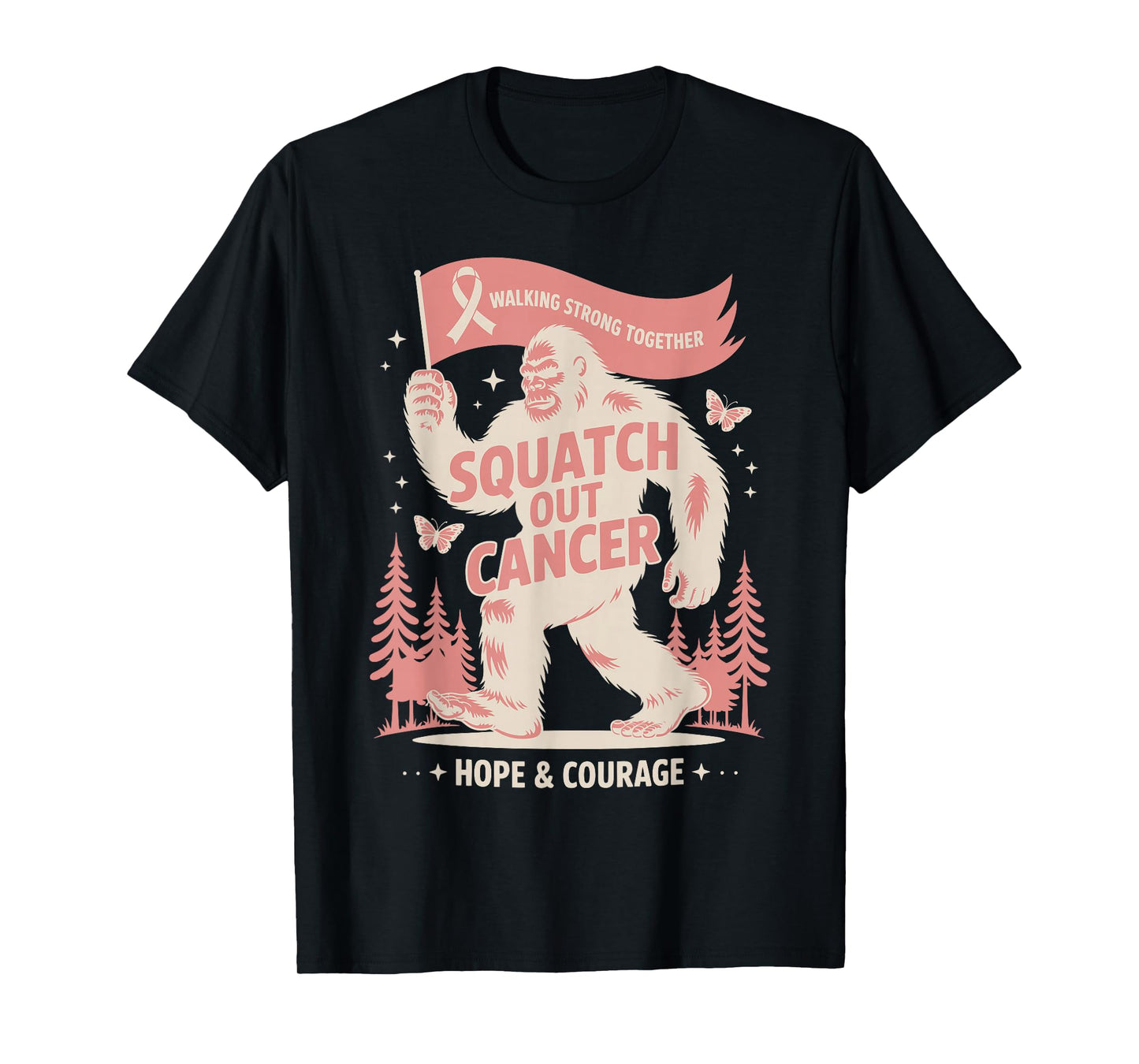 Bigfoot Pink Ribbon Breast Cancer Awareness Month Women Men T-Shirt