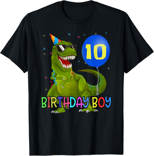 10 years T-Rex SHIRT Dino Boy 10th Birthday Party 10 Yrs old T-Shirt
