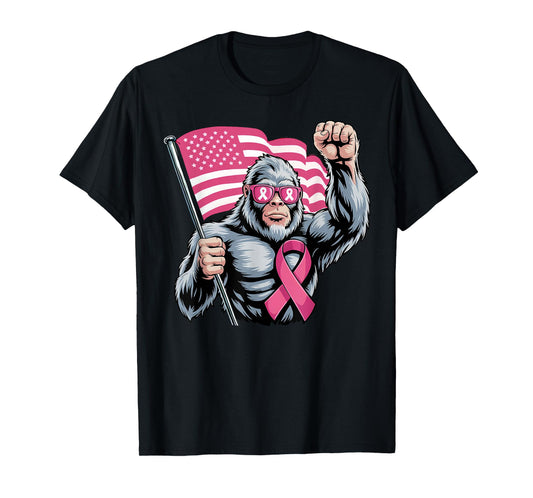 Bigfoot Pink Ribbon Fight Breast Cancer Awareness T-Shirt