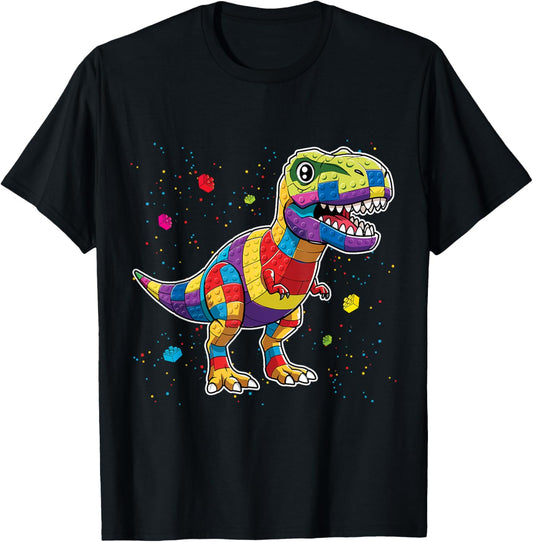 Dinosaur Brick Master Builder Block Building Brick Builder T-Shirt